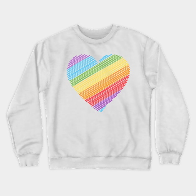 lgbt flag heart Crewneck Sweatshirt by MarcyRangel